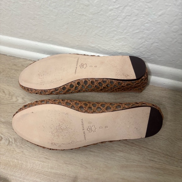 Loeffler Randall Leonie grosgrain-trimmed raffia Mary Jane ballet flats Size 9 - Picture 6 of 8